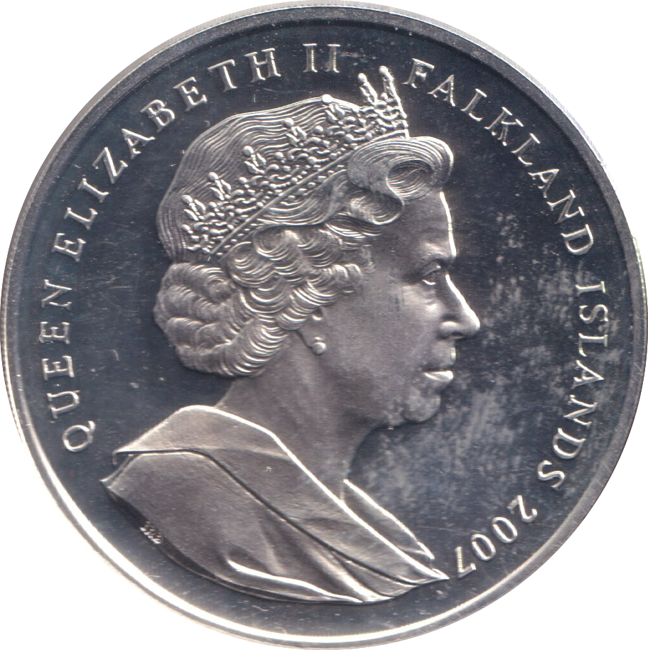 2007 SILVER PROOF CROWN FALKLAND ISLANDS