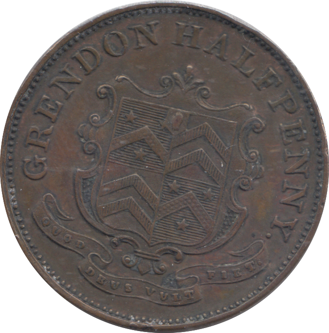 1842 GRENDON HALF PENNY TOKEN