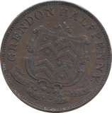 1842 GRENDON HALF PENNY TOKEN