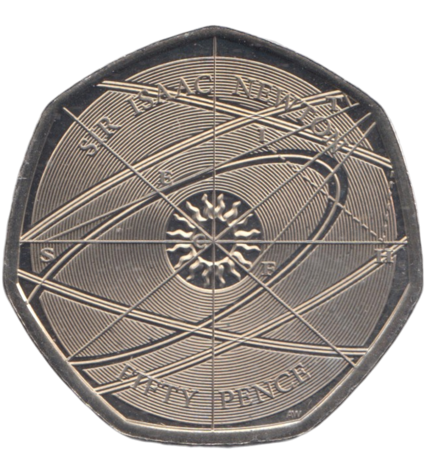 2018 50 PENCE SIR ISAAC NEWTON ( BU )
