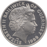 1999 SILVER PROOF FIVE POUNDS THE QUEEN MOTHER