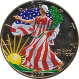 2005 GOLD PLATED COLOURED LIBERTY DOLLAR USA