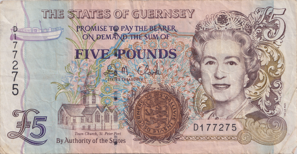 1996 FIVE POUNDS GUERNSEY BANKNOTE REF-1810