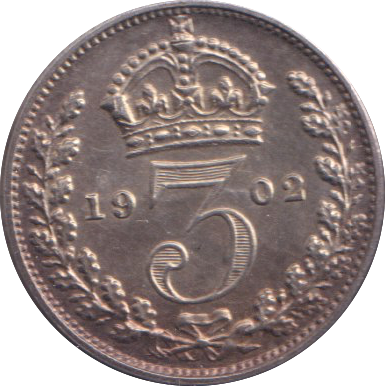 1902 MAUNDY THREEPENCE ( MATT PROOF )