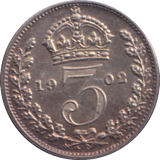 1902 MAUNDY THREEPENCE ( MATT PROOF )