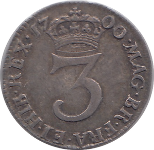 1700 MAUNDY THREEPENCE ( GVF )