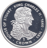 1999 SILVER PROOF ONE CROWN KING CHARLES II