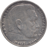 1936 SILVER GERMANY 5 MARKS