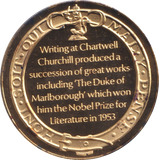 1974 SILVER GOLD PLATED WINSTON CHURCHILL WRITING AT CHARTWELL MEDALLION