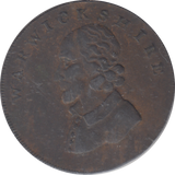 1792 WARWICKSHIRE HALFPENNY TOKEN