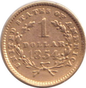 1854 GOLD ONE DOLLAR USA
