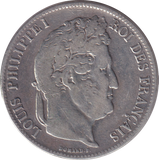 1840 SILVER 5 FRANC CLEANED FRANCE
