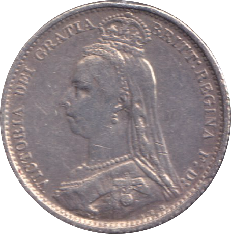 1887 SIXPENCE ( GF )