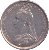 1887 SIXPENCE ( GF )