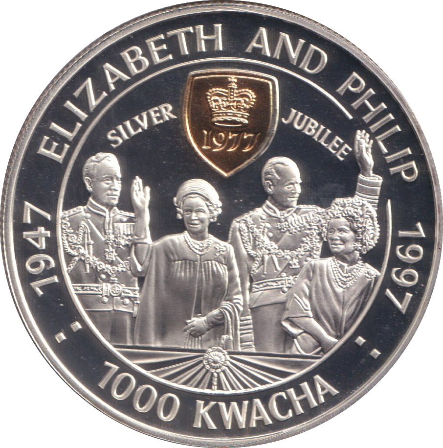 1997 SILVER PROOF ONE THOUSAND KWACHA ZAMBIA
