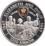 1997 SILVER PROOF ONE THOUSAND KWACHA ZAMBIA