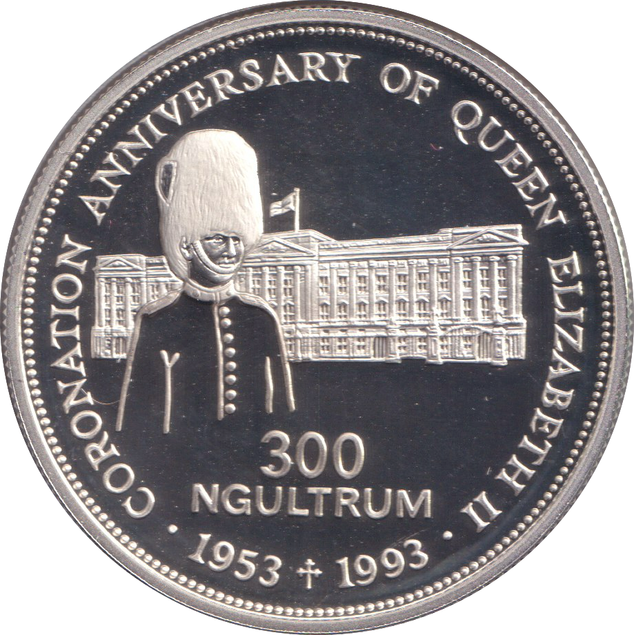 1993 SILVER PROOF THREE HUNDRED NGULTRUM KINGDOM OF BHUTAN