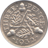 1932 THREEPENCE ( UNC )