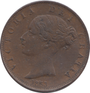 1853 HALFPENNY ( GVF )