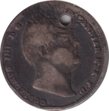1836 SIXPENCE HOLED ( NF )