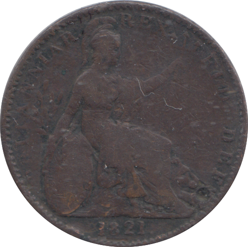1821 FARTHING ( FINE )