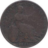 1821 FARTHING ( FINE )