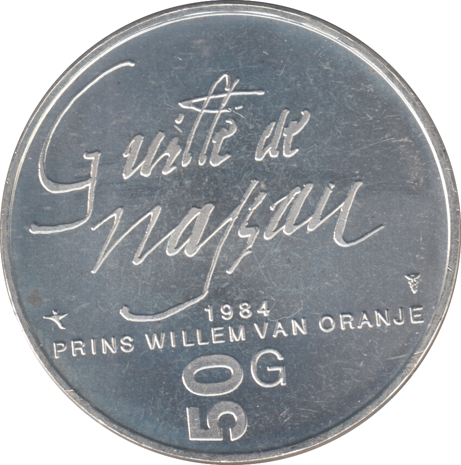 1984 SILVER PROOF NETHERLANDS 50 GULDEN