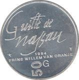 1984 SILVER PROOF NETHERLANDS 50 GULDEN