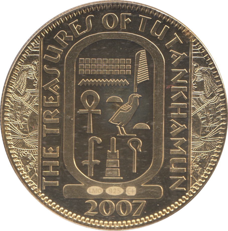2007 SILVER PROOF GOLD PLATED THE TREASURES OF TUTANKHAMUN MEDALLION