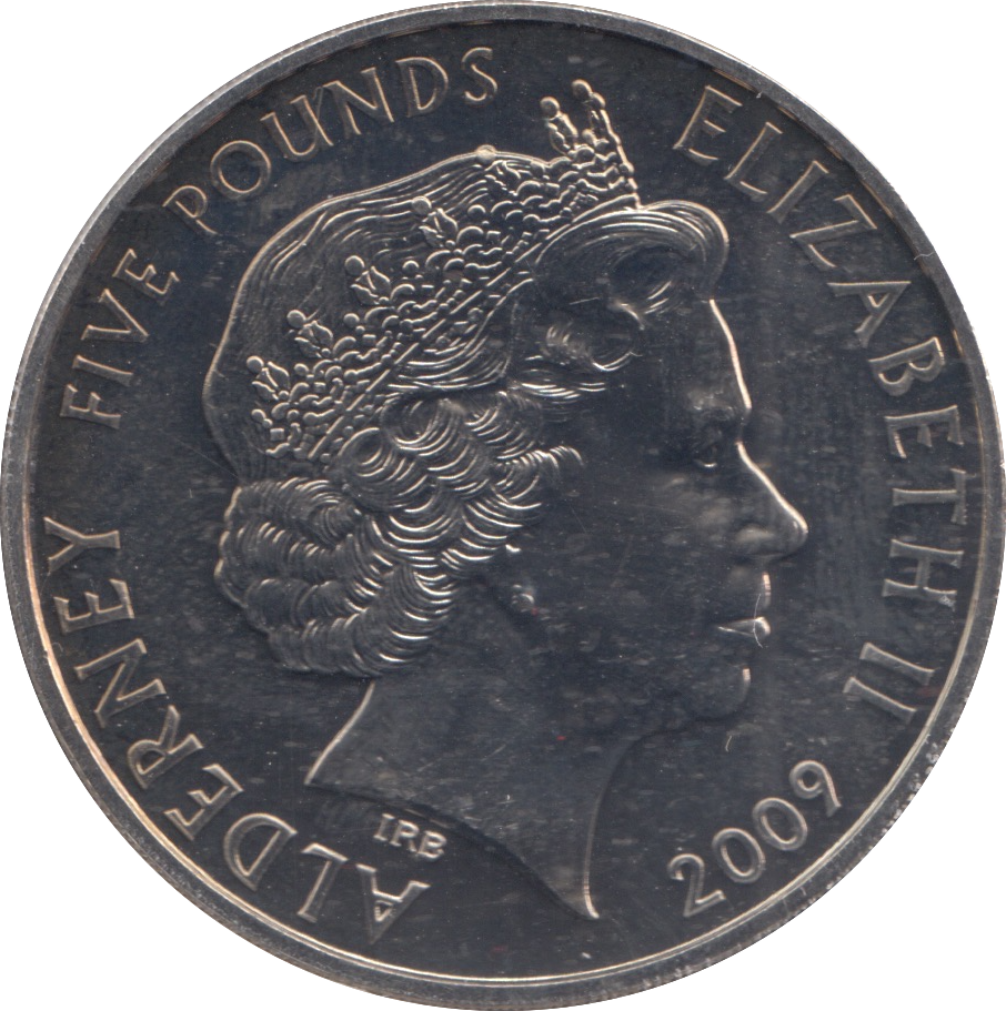 2009 FIVE POUNDS 50TH ANNIVERSARY OF THE FIRST MINI ALDERNEY