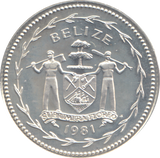 1981 SILVER PROOF 5 CENT BELIZE