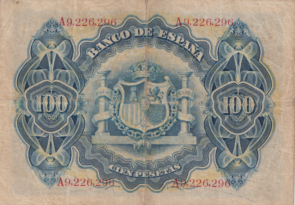 1906 100 PESTAS BANKNOTE SPAIN REF-1619