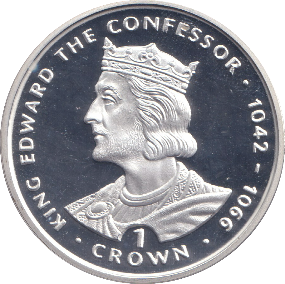 1999 SILVER PROOF ONE CROWN KING EDWARD THE CONFESSOR