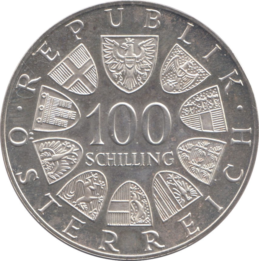 1977 SILVER PROOF 100 SCHILLING AUSTRIA