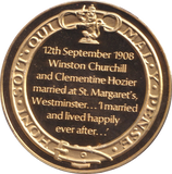 1974 SILVER GOLD PLATED WINSTON CHURCHILL WEDDING MEDALLION