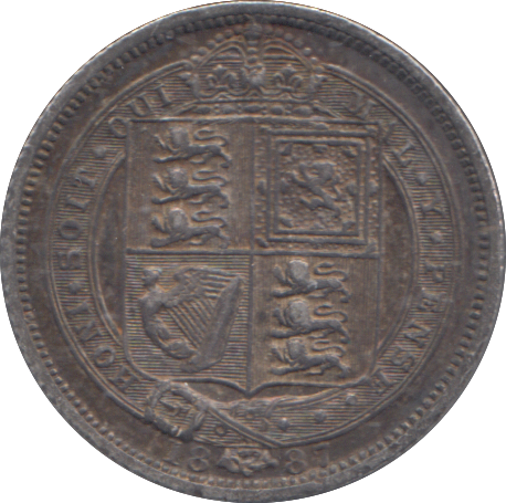 1887 SIXPENCE (  GF )