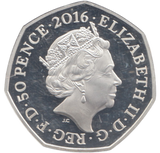 2016 SILVER PROOF COLOURED 50 P MRS TIGGY WINKLE