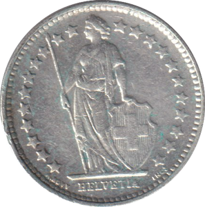1921 SILVER HALF FRANC SWITZERLAND