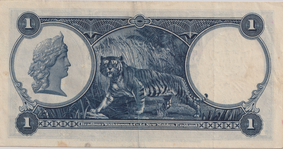 1935 ONE DOLLAR STRAITS SETTLEMENTS BANKNOTE REF-1840