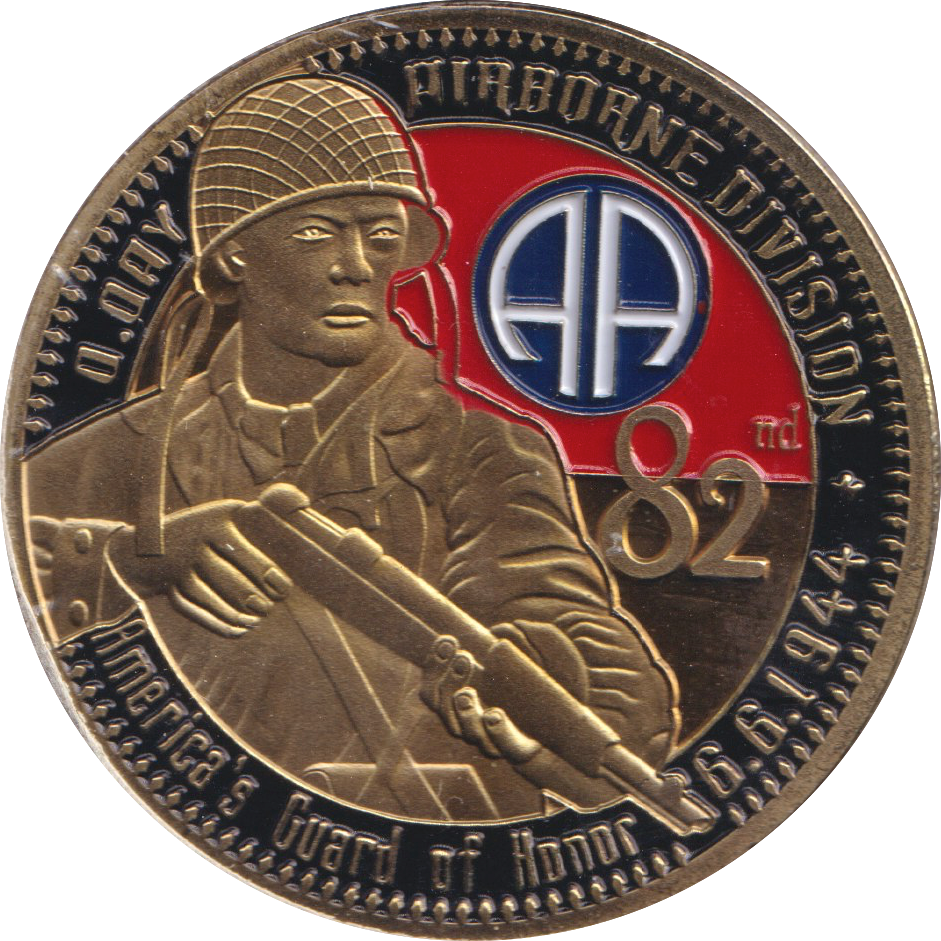 1944 MEDALLION D-DAY ENAMELLED 82ND AIRBORNE