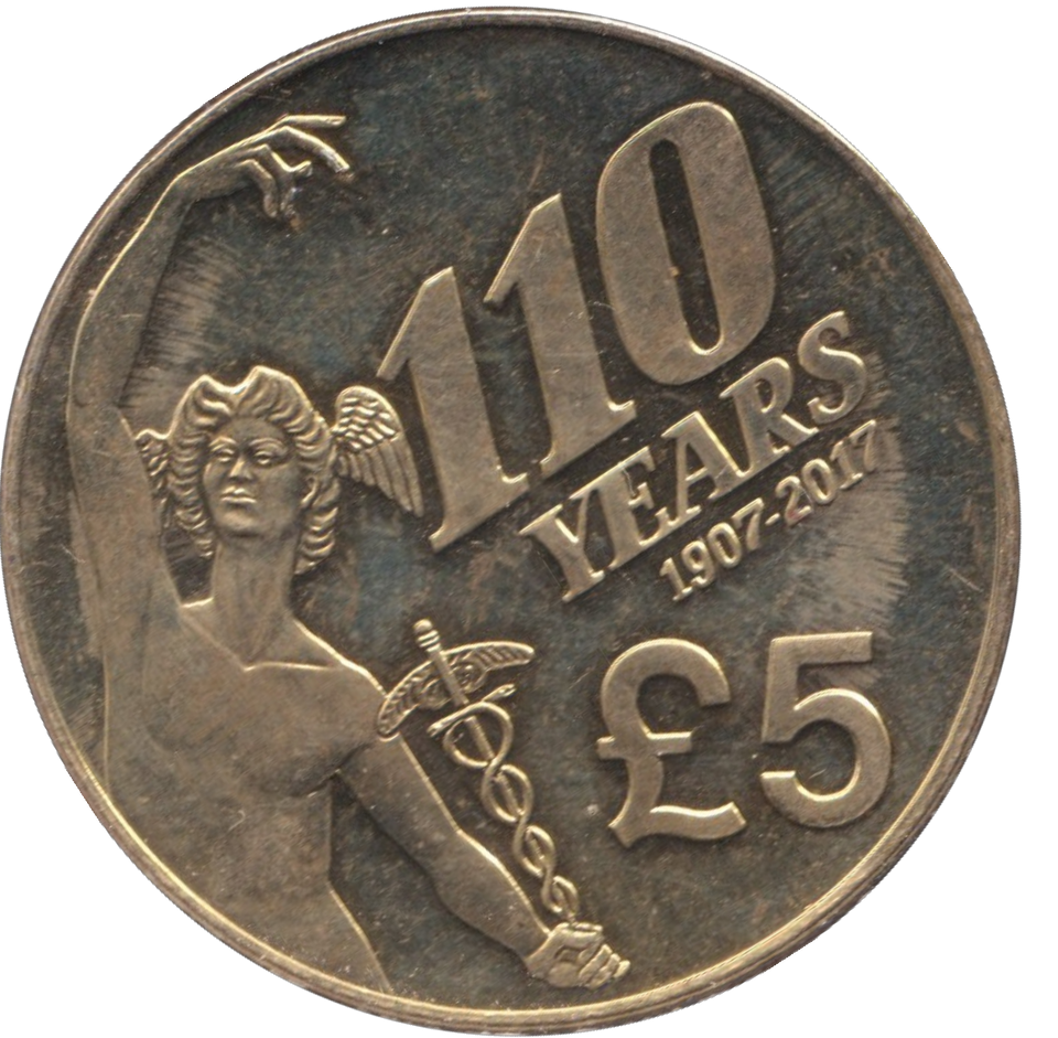 2018 110 YEARS 5 POUND ISLE OF MAN
