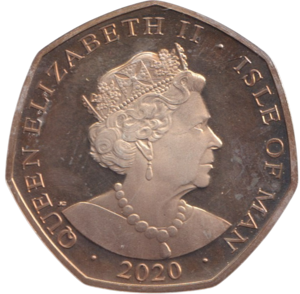 2020 50P COLOURED RUPERT BEAR ISLE OF MAN