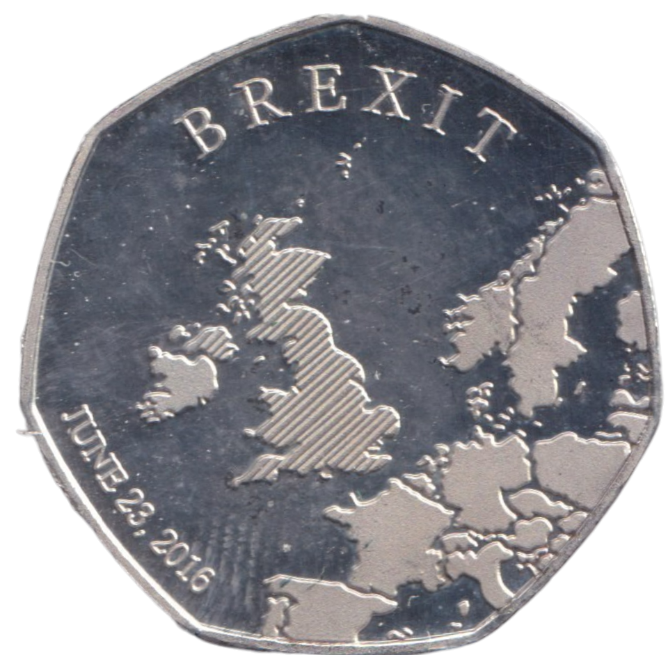 2016 BREXIT 50P SHAPED COIN
