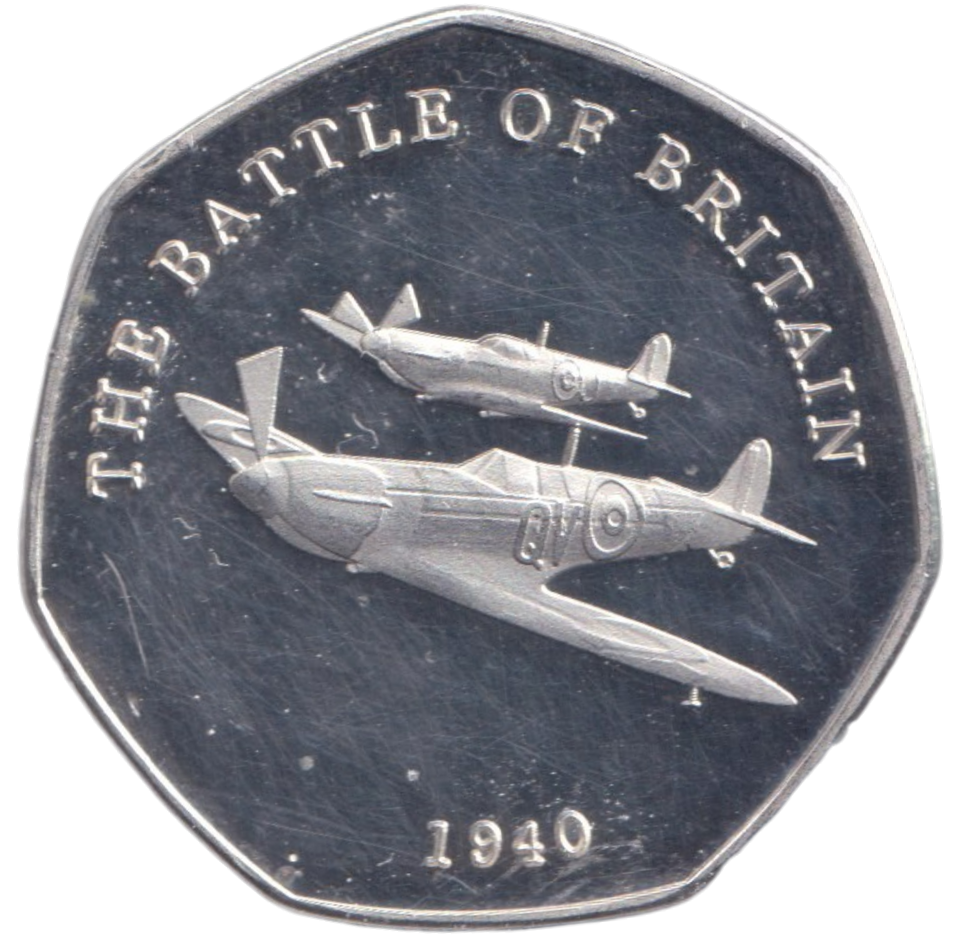 2016 BATTLE OF BRITAIN 50P SHAPED COIN