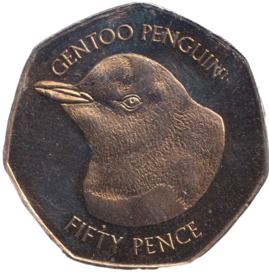 2018 GENTOO PENGUIN 50P FALKLAND ISLANDS