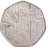 2016 THE GREAT FIRE OF LONDON 50P SHAPED COIN