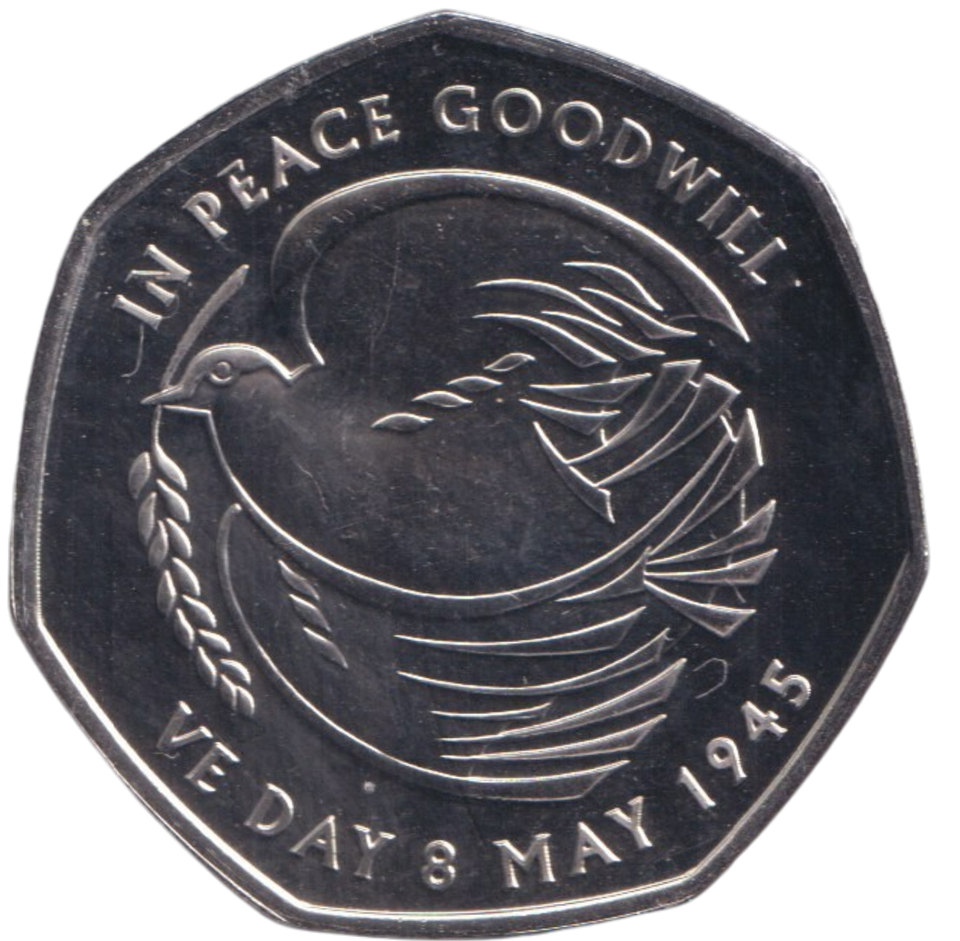 2025 THE PEACE GOODWILL VE DAY 50P ( BU )