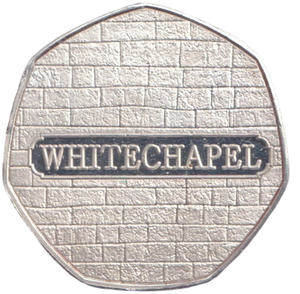 2017 JACK THE RIPPER 50P SHAPED COIN