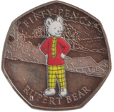 2020 50P COLOURED RUPERT BEAR ISLE OF MAN