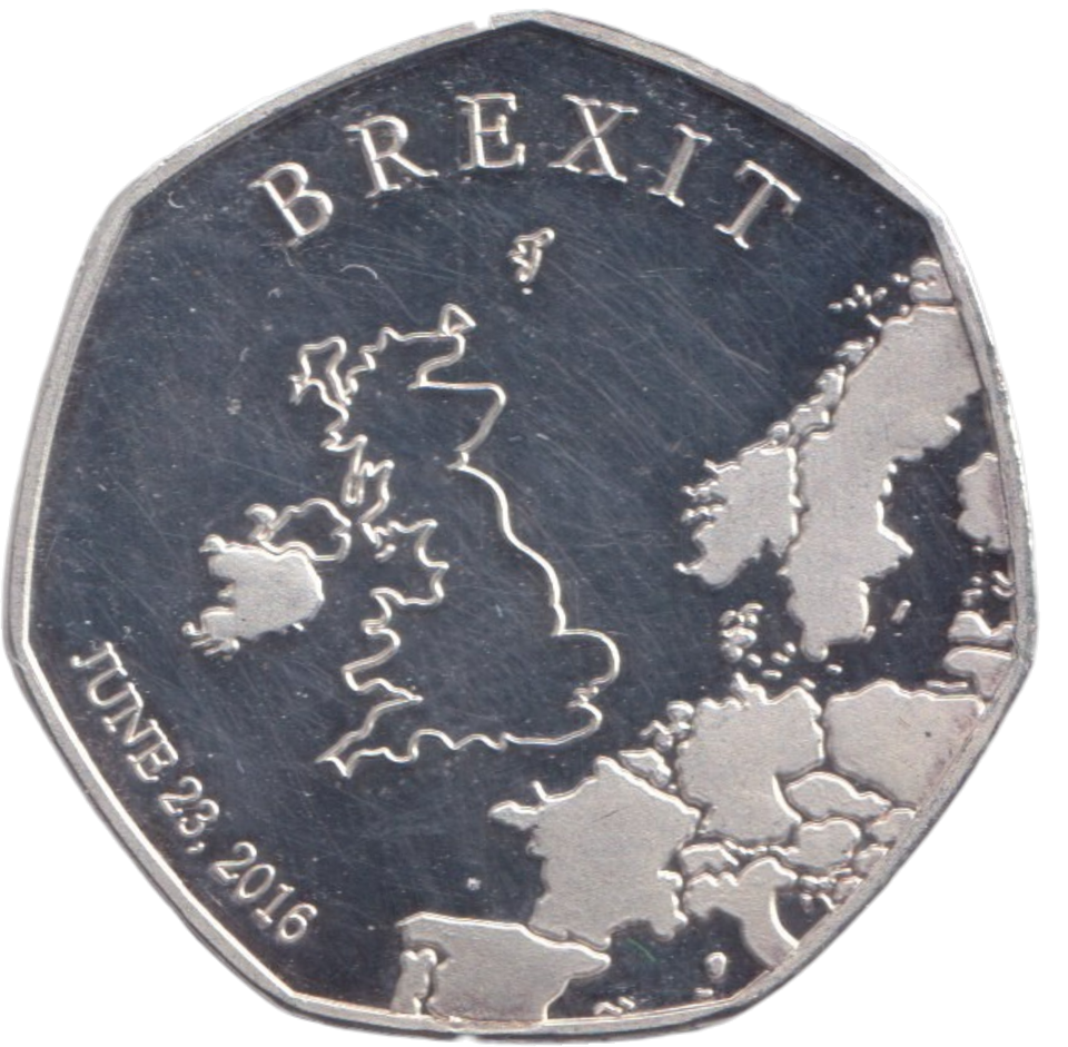 2016 BREXIT 50P SHAPED COIN